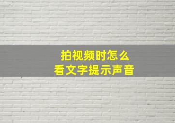 拍视频时怎么看文字提示声音