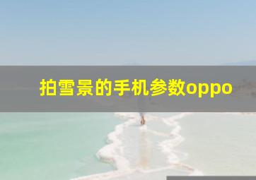 拍雪景的手机参数oppo