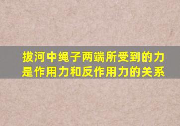 拔河中绳子两端所受到的力是作用力和反作用力的关系