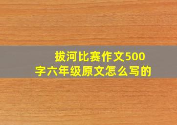 拔河比赛作文500字六年级原文怎么写的