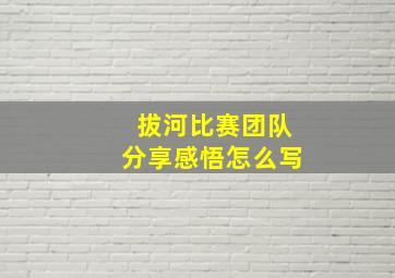 拔河比赛团队分享感悟怎么写