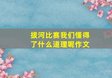 拔河比赛我们懂得了什么道理呢作文