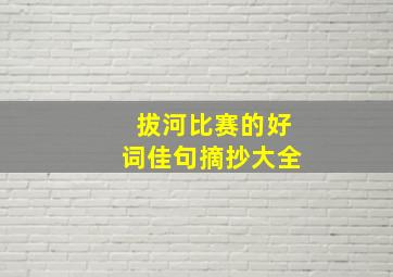 拔河比赛的好词佳句摘抄大全