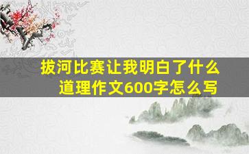 拔河比赛让我明白了什么道理作文600字怎么写