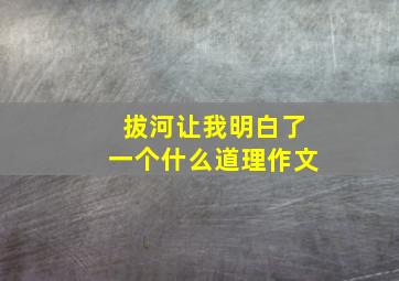 拔河让我明白了一个什么道理作文