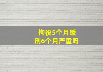 拘役5个月缓刑6个月严重吗