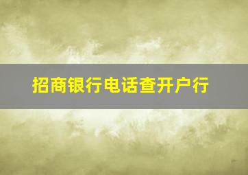 招商银行电话查开户行