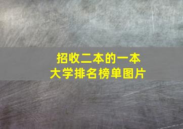 招收二本的一本大学排名榜单图片