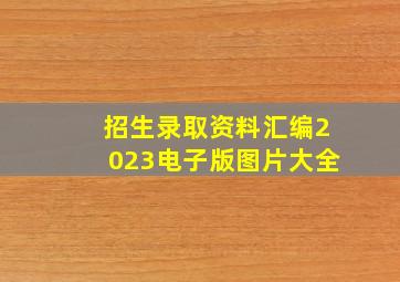 招生录取资料汇编2023电子版图片大全