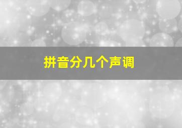 拼音分几个声调