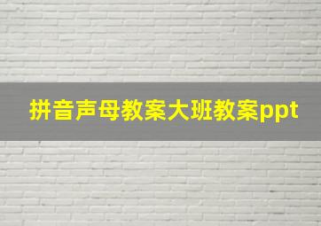 拼音声母教案大班教案ppt