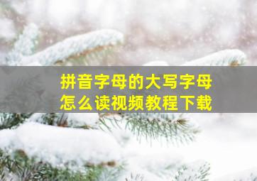 拼音字母的大写字母怎么读视频教程下载