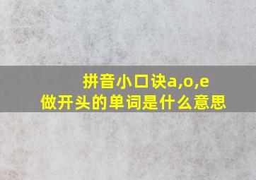 拼音小口诀a,o,e做开头的单词是什么意思