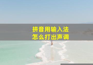 拼音用输入法怎么打出声调