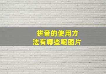 拼音的使用方法有哪些呢图片