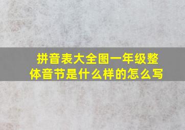 拼音表大全图一年级整体音节是什么样的怎么写