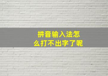 拼音输入法怎么打不出字了呢