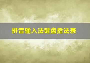 拼音输入法键盘指法表