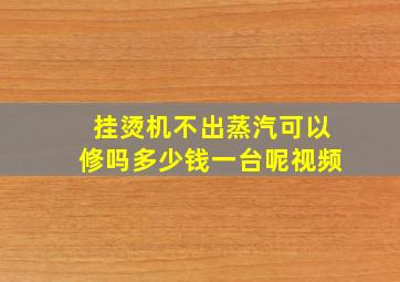 挂烫机不出蒸汽可以修吗多少钱一台呢视频