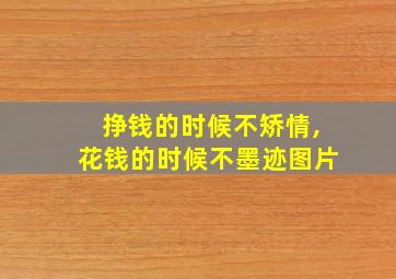 挣钱的时候不矫情,花钱的时候不墨迹图片