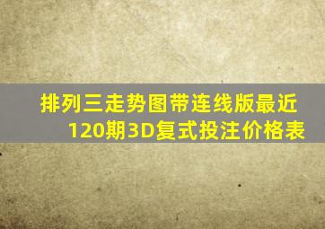 排列三走势图带连线版最近120期3D复式投注价格表