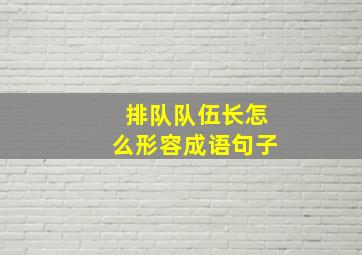 排队队伍长怎么形容成语句子