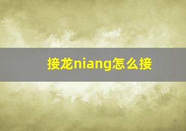 接龙niang怎么接