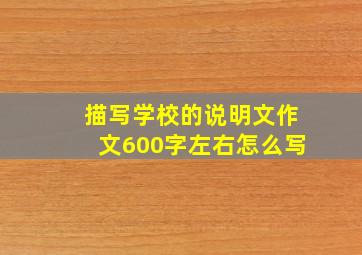 描写学校的说明文作文600字左右怎么写