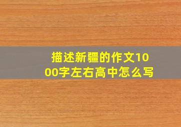 描述新疆的作文1000字左右高中怎么写