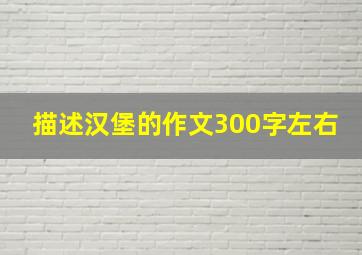 描述汉堡的作文300字左右