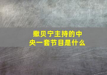 撒贝宁主持的中央一套节目是什么