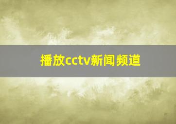 播放cctv新闻频道