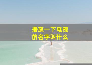 播放一下电视的名字叫什么