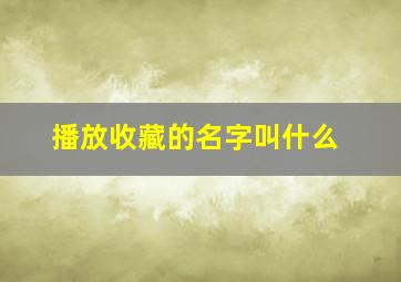 播放收藏的名字叫什么