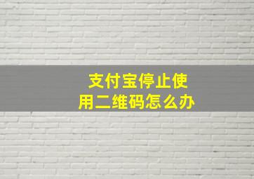 支付宝停止使用二维码怎么办