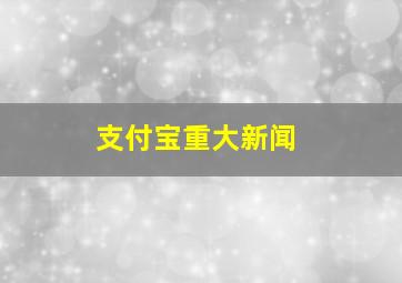 支付宝重大新闻