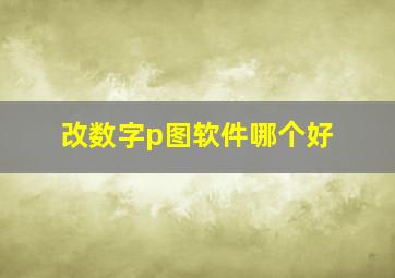 改数字p图软件哪个好