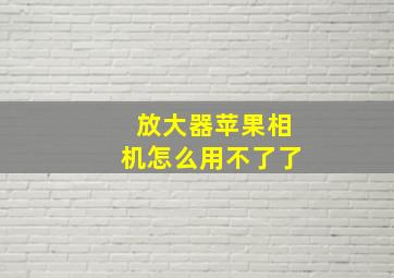 放大器苹果相机怎么用不了了