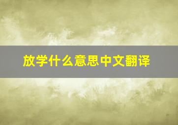 放学什么意思中文翻译