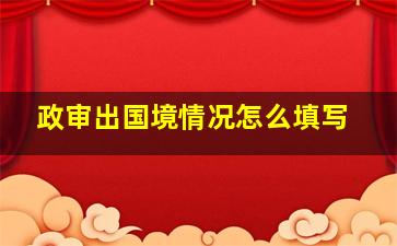 政审出国境情况怎么填写