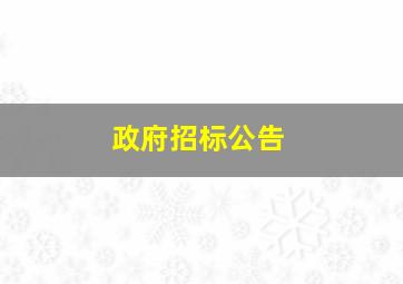 政府招标公告