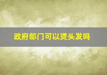 政府部门可以烫头发吗