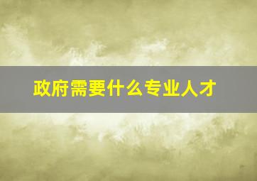 政府需要什么专业人才