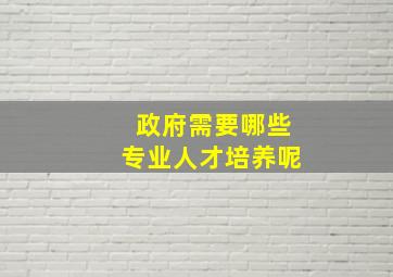 政府需要哪些专业人才培养呢