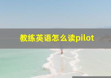 教练英语怎么读pilot