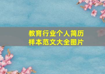 教育行业个人简历样本范文大全图片