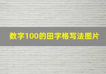 数字100的田字格写法图片