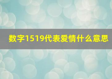 数字1519代表爱情什么意思