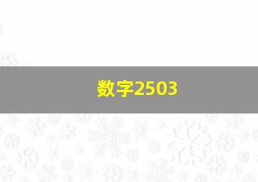 数字2503