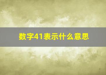 数字41表示什么意思